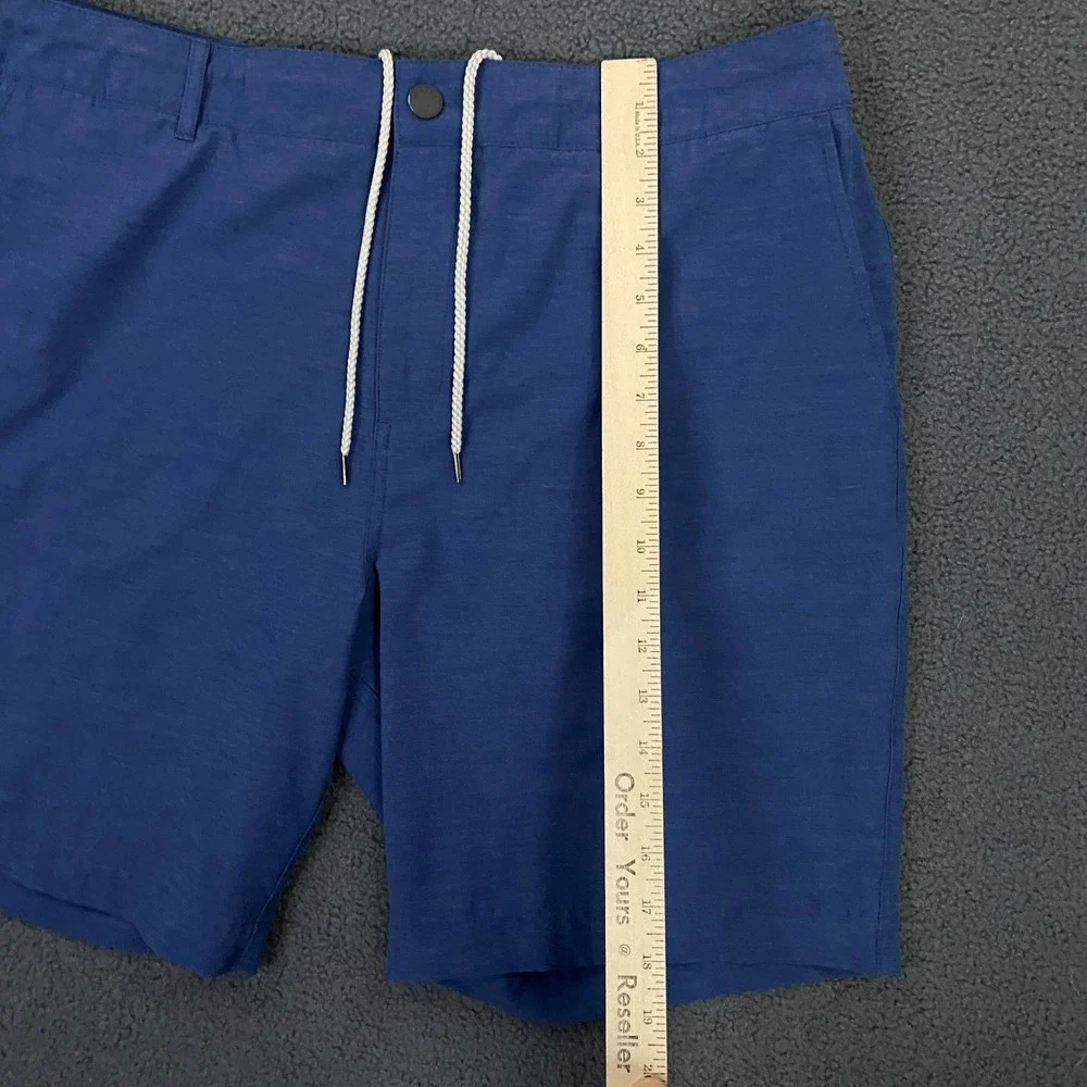 Faherty All Day Shorts Mens 36 Blue Chino Performance Hybrid Drawstrings